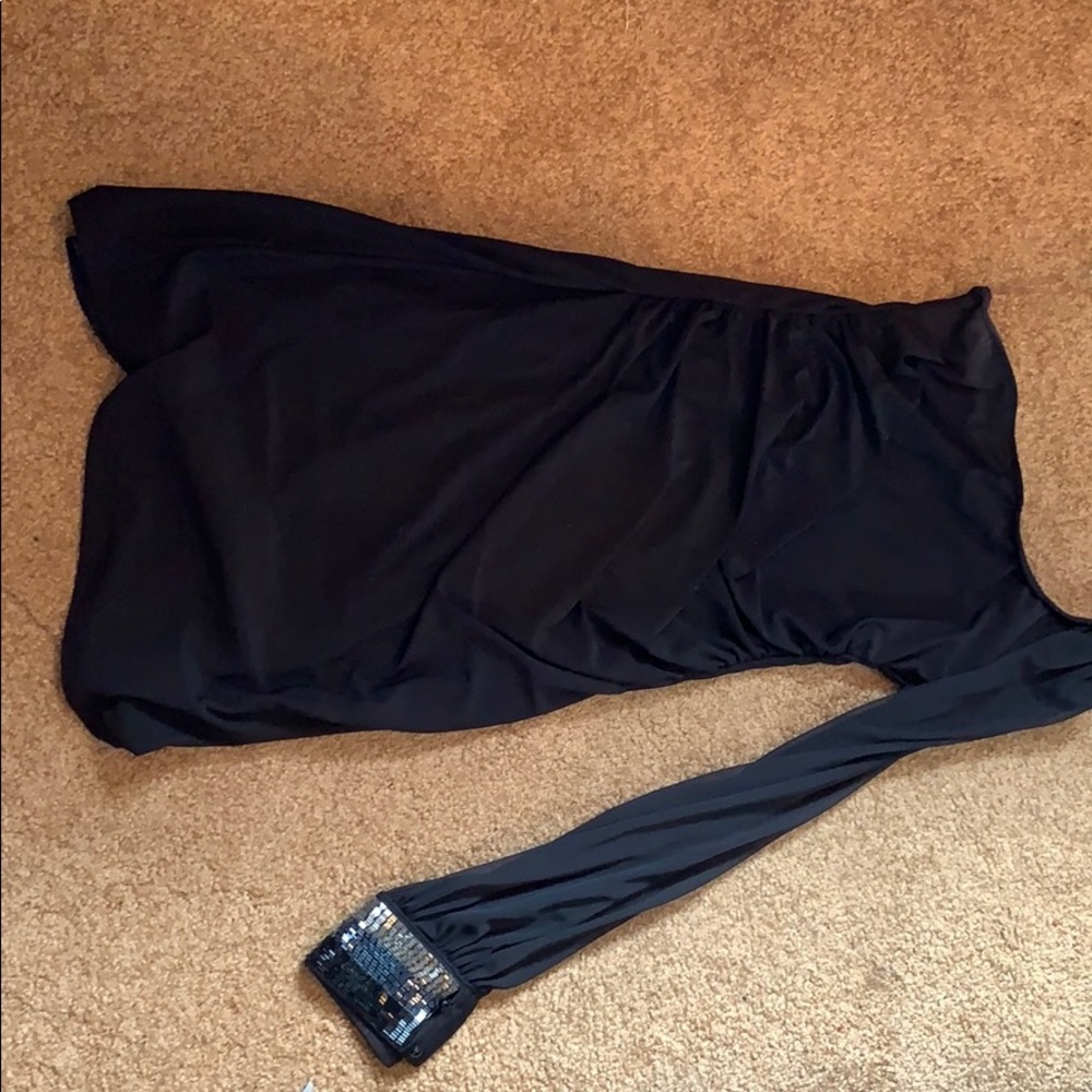 One shoulder short formal dress.